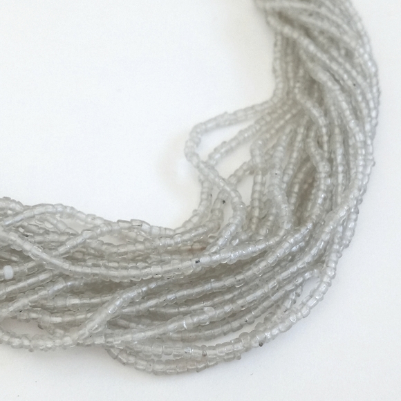 Vintage Gorgeous Multi String Clear Beaded Necklace from India (Seed Beads) - Picture 2 of 15